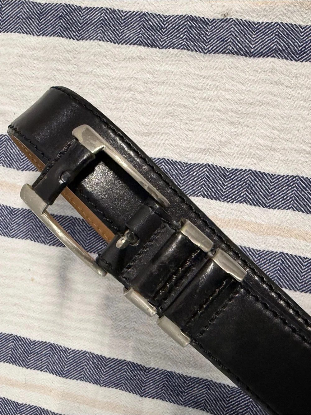 Mezlan Genuine Leather Dress Belt Black Size 34 90 Made in Spain Men’s